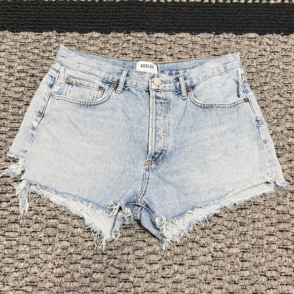 Agolde Pants - AGOLDE Parker Shorts Women’s Sz 24 High Rise Festival Distressed Denim Boho Y2K